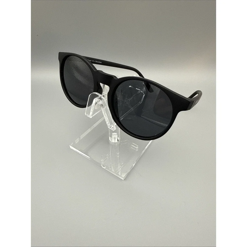Goodr CircleG 'It's Not Black It's Obsidian'Sunglasses Retro Round Black Nonslip